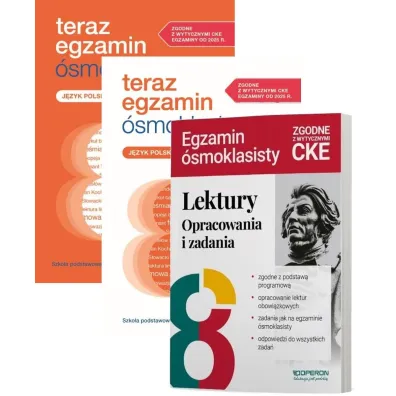 Pakiet: Teraz egzamin �smoklasisty. Repetytorium i Arkusze, Egzamin �smoklasisty. Lektury. Opracowania i zadania