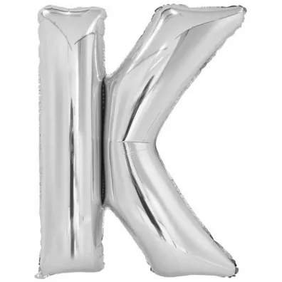 Amscan Balon foliowy litera K srebrna 63.5x86cm