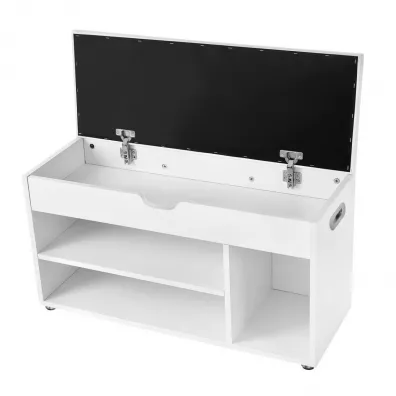 Songmics Szafka na buty z siedziskiem biaa 80 cm