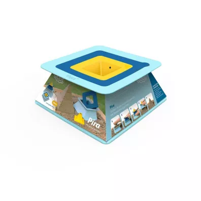 Zestaw 3 foremek do piasku Piramida Pira Vintage Blue + Deep Blue + Mellow Yellow Quut