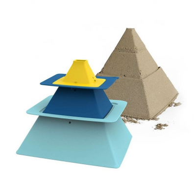 Zestaw 3 foremek do piasku Piramida Pira Vintage Blue + Deep Blue + Mellow Yellow Quut