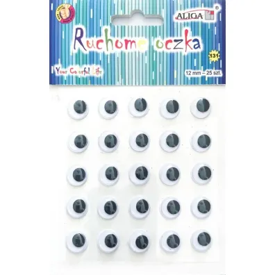 Aliga Ruchome oczka samoprzylepne 12mm