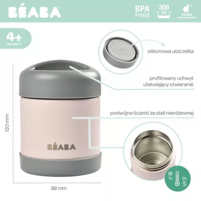 Beaba Pojemnik - termos obiadowy ze stali nierdzewnej z hermetycznym zamkniciem 300 ml