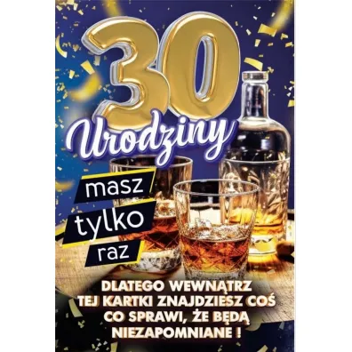 Yeku Karnet Urodziny z nak�adk� na butelk� 30