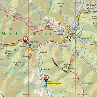 Mapa turystyczna Bieszczady 1:50 000