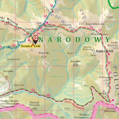 Mapa turystyczna Bieszczady 1:50 000