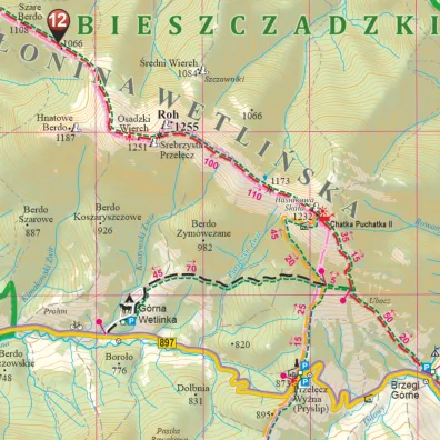 Mapa turystyczna Bieszczady 1:50 000