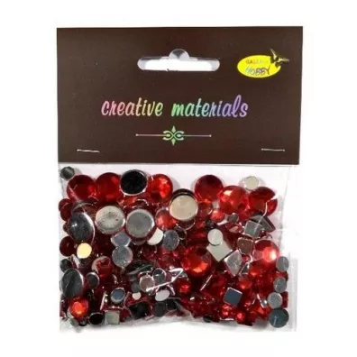 Galeria Hobby Elementy kryszta�kowe czerwone 4-12 mm, 25g