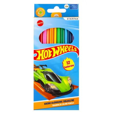 Kredki o��wkowe 12 kolor�w Hot Wheels STARPAK  553671