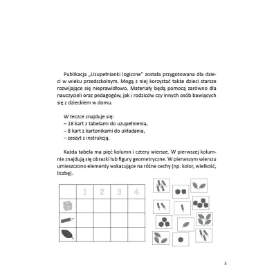Uzupe�nianki logiczne Materia�y usprawniaj�ce logiczne my�lenie i umiej�tno�� kategoryzowania
