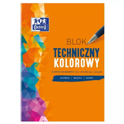 Oxford Blok techniczny A3 kolorowy 10 kartek