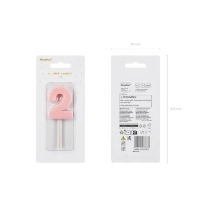 PartyDeco �wieczka 2 jasno r�owa 5.5cm
