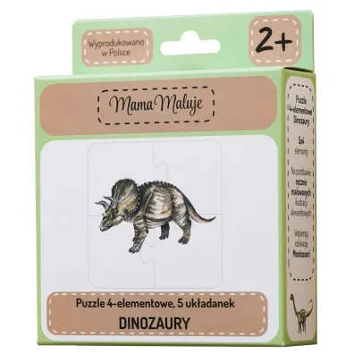 Puzzle 4 el. Dinozaury Mama Maluje