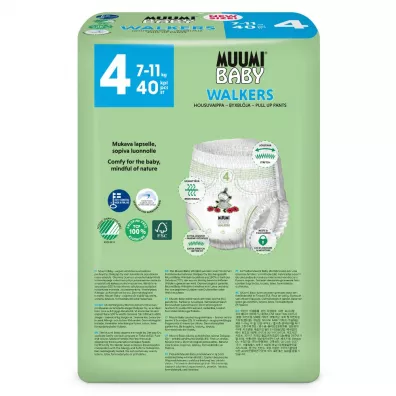 Muumi Baby Pieluchomajtki ekologiczne 4 (7-11 kg) 40 szt.