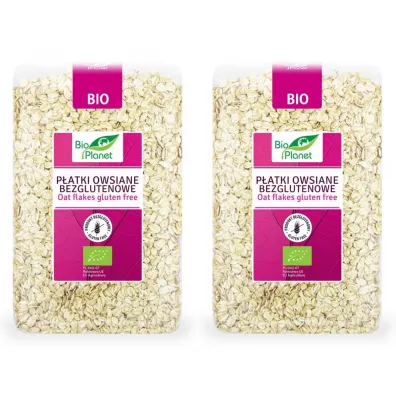 Bio Planet P�atki owsiane bezglutenowe Zestaw 2 x 1 kg Bio