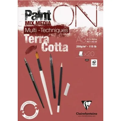Clairefontaine Blok A3 papier w kolorze terakoty 250g 20ark