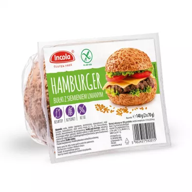 Incola Bu�ki do hamburger�w z siemieniem lnianym bezglutenowe 2 x 70 g