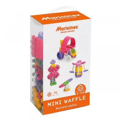 Mini Waffle Konstruktor Klocki konstrukcyjne Mini Waffle 70 element�w Konstruktor �redni r�owy MARIOINEX 902813
