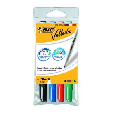 Bic Marker sucho�cieralny Velleda 4 szt.