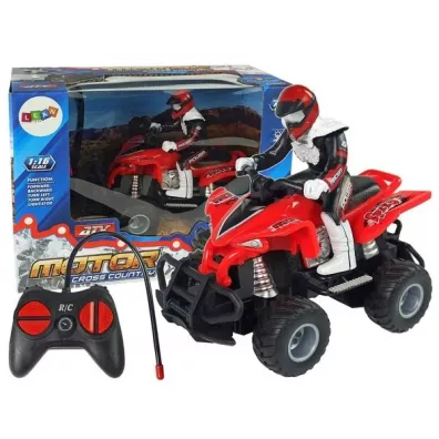 Quad zdalnie sterowany czerwony 27 Mhz 1:16 Leantoys