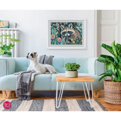 Puzzle 1000 el. Raccoon in Flowers CherryPazzi