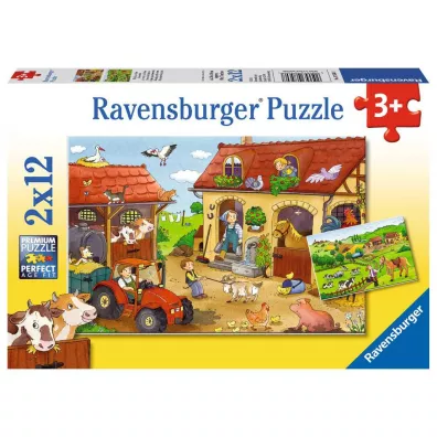 Puzzle 2 x 12 el. ycie na wsi Ravensburger