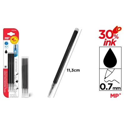 Mp Main Paper Wk�ady do d�ugopis�w �cieralnych MP XXL 0.7mm czarne 3szt.blister