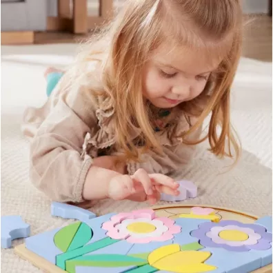 Fisher-Price. Drewniane puzzle kwiaty Mattel