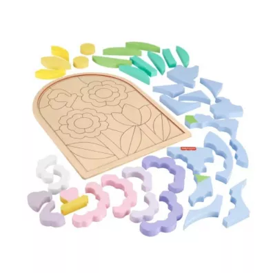 Fisher-Price. Drewniane puzzle kwiaty Mattel