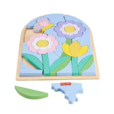 Fisher-Price. Drewniane puzzle kwiaty Mattel