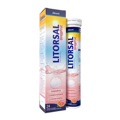 Zdrovit Litorsal Elektrolity suplement diety w postaci tabletek musuj�cych Grejpfrut 24 tab.