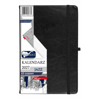 Kalendarz 2027 Jazz A5 dzienny czarny