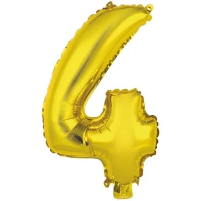 Amscan Balon foliowy mini cyfra 4 z�ota 32x40cm