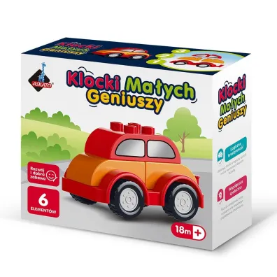 Klocki ma�ych geniuszy Autko 6 element�w