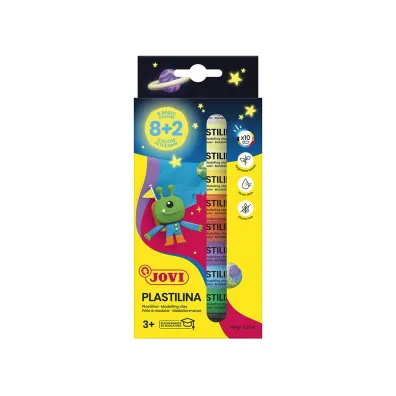 Jovi Plastelina basic kolor + 2 �wiec�ce w ciemno�ci 10x15g