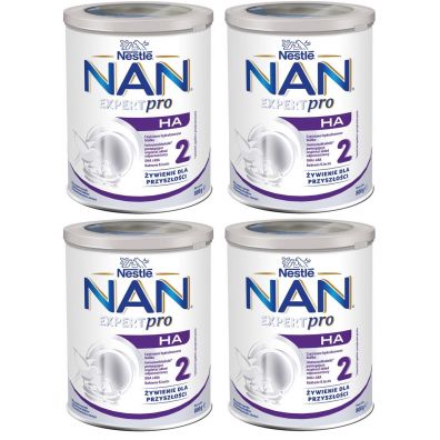 Nestle NAN EXPERTpro HA 2 Mleko nastpne dla niemowlt po 6 miesicu Zestaw 4 x 800 g