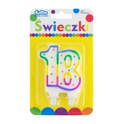 �wieczki �wieczka cyferka z kropeczkami 18