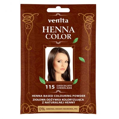 Venita Henna Color ziołowa odżywka koloryzująca z naturalnej henny 115 Czekolada 30 g