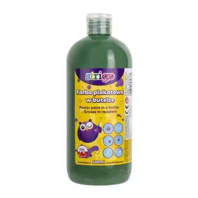 Strigo Farba plakatowa w butelce zielona 500 ml