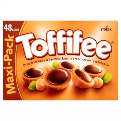 Toffifee Orzech laskowy w karmelu, kremie orzechowym i czekoladzie 400 g