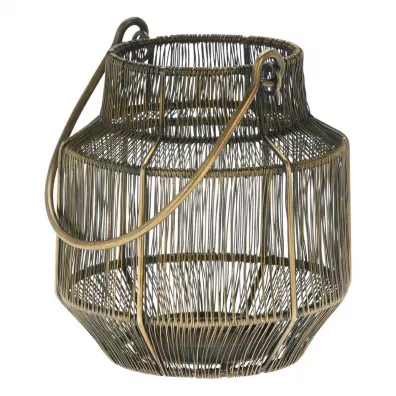 H&S Decoration Lampion druciany zoty z rczk 18 cm