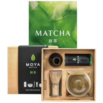 Pakiet: Matcha. Kuchnia, energia, harmonia, Zestaw ceremonialny do matchy ze szklan� czark�