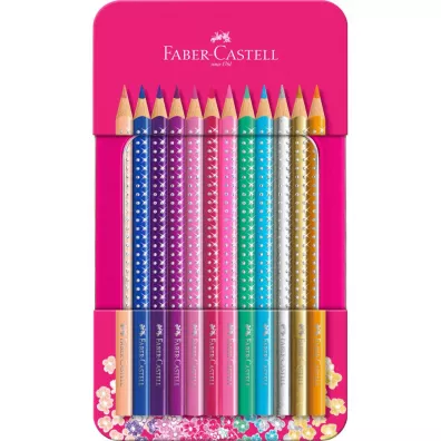 Faber-Castell Kredki o��wkowe Sparkle w metalowym opakowaniu 12 szt.