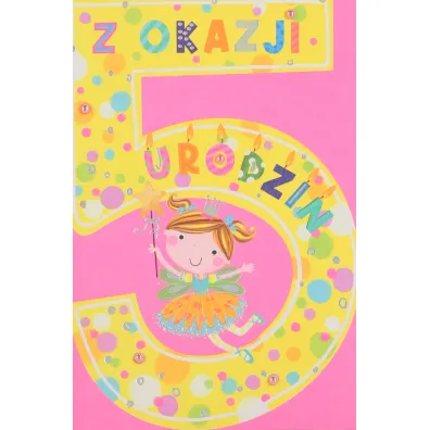 Karnet okazjonalny B6 z kopert� 5 Urodziny PAN DRAGON HM200-3364
