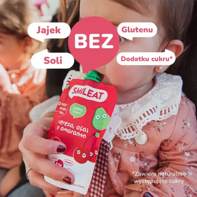 Smileat Mus z ekologicznymi wi�niami, acai i amarantem po 8 miesi�cu 100 g Bio