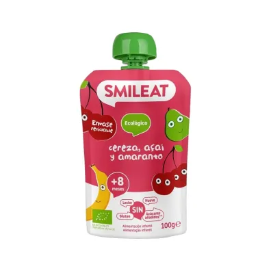 Smileat Mus z ekologicznymi wi�niami, acai i amarantem po 8 miesi�cu 100 g Bio