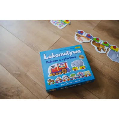 Lokomotywa. Podr�e z cyferkami. Uk�adanka edukacyjna Adamigo