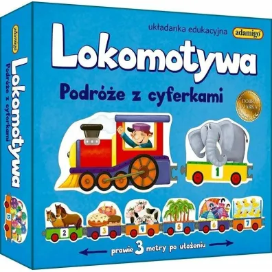 Lokomotywa. Podr�e z cyferkami. Uk�adanka edukacyjna Adamigo