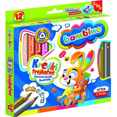 St. Majewski Kredki trjktne drewniane Bambino 12 szt.