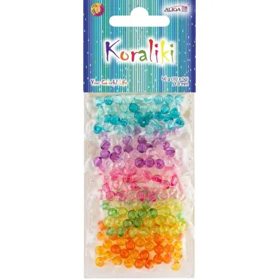 Aliga Koraliki plastikowe 8mm 10 kolor�w x 5g